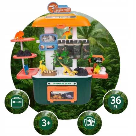 Park Dinozaurów Box - Zestaw stolik z dinozaurami 36el.